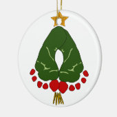 Eerste kerstvoetafdruk voor baby's keramisch ornament (Links)