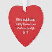 Eerste Kerstvrouw, 2019 ~ Red Heart Acrylic Ornament (voorkant)