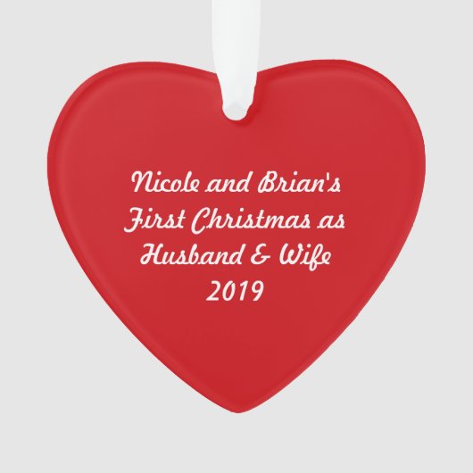 Eerste Kerstvrouw, 2019 ~ Red Heart Acrylic Ornament (voorkant)