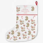 Eerste kerstWaterverf baby voor haar roze Grote Kerstsok (Achterkant)