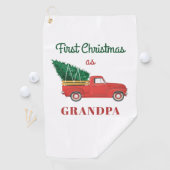 Eerste kerstwedstrijd Familie feestdag opa Golfhanddoek (Insitu)