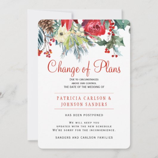 Eerste kerstwinter kerstfeest bruiloft nieuwe plan kaart (Voorkant)