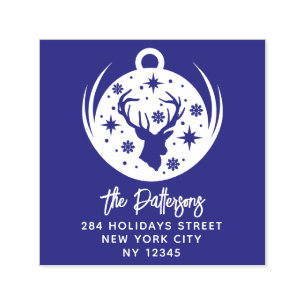 Eerste Kerstwinter Nieuw jaar Naam Terugkeeradres Zelfinktende Stempel