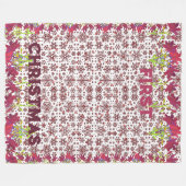 Eerste Kerstwinter Snowflakes Magenta Colorful Fleece Deken (Voorkant (Horizontaal))