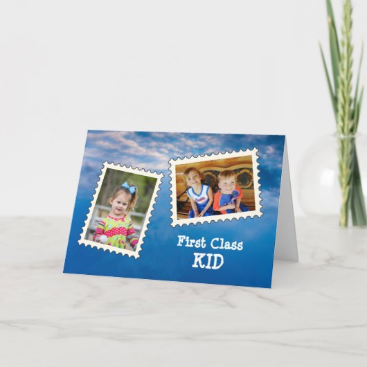 Eerste KIND Beste KIND ooit 3 aangepaste foto Kaart (Voorkant)