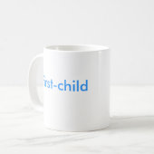 :eerste kind (het is een jongen!) koffiemok (Voorkant links)