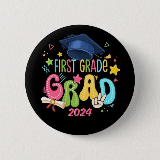 Eerste klas Afstudeerder Laatste schooldag Ronde Button 5,7 Cm (Voorkant)