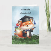 Eerste klas Afstuderen Boy Fox Gefeliciteerd Kaart (Voorkant)