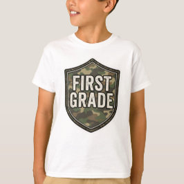 Eerste klas camouflage voor jongens | Terug naar s T-shirt