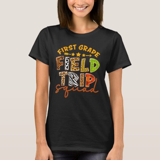 Eerste klas dierentuin excursie team matching stud t-shirt (Voorkant)
