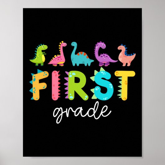 Eerste klas dinosaurussen terug naar school 1e kla poster (Voorkant)