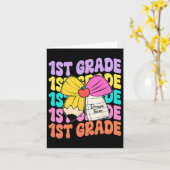 Eerste klas Dream Team Pencil Bow Terug naar Schoo Kaart (Gele Bloem)