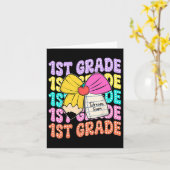 Eerste klas Dream Team Pencil Bow Terug naar Schoo Kaart (Gele Bloem)