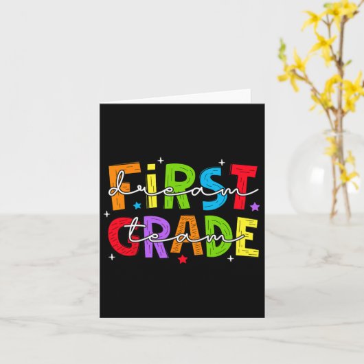 Eerste klas Dream Team Terug naar School 1e klas T Kaart (Gele Bloem)