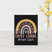 Eerste klas droomteam leraar Kind terug naar schoo Kaart (Gele Bloem)