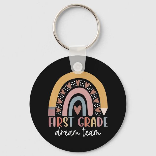 Eerste klas droomteam leraar Kind terug naar schoo Sleutelhanger (Voorkant)