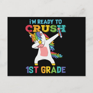 Eerste klas eenhoorn cadeau voor eerste schooldag briefkaart