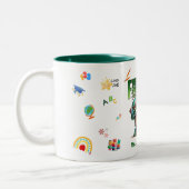 Eerste klas elementaire leraar Dabbing Turtle Tweekleurige Koffiemok (Links)