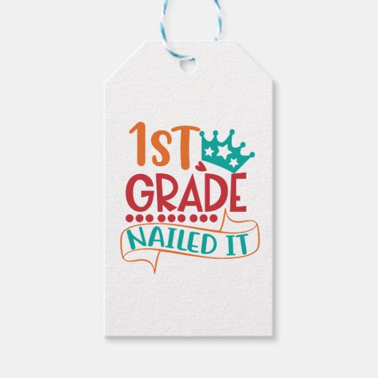 Eerste klas gehaald, 1e klas afgemaakt cadeaulabel (Voorkant)