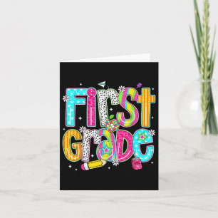 Eerste klas gelukkige eerste dag van de school gra kaart
