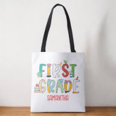 Eerste klas gepersonaliseerde school tote bag