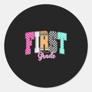 Eerste klas grappig terug naar school gelukkig eer ronde sticker