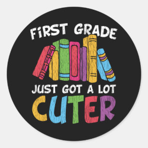 Eerste klas is een stuk leuker geworden terug naar ronde sticker
