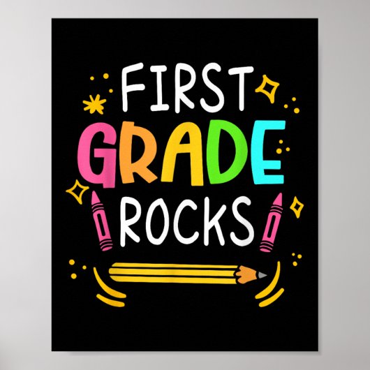 Eerste klas is te gek 1e klas kind eerste schoolda poster (Voorkant)