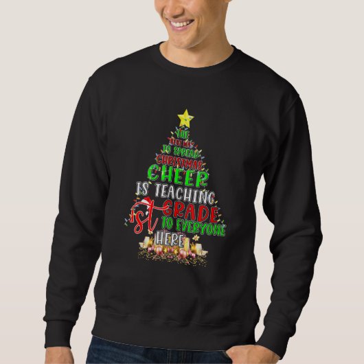 Eerste klas kerstboom voor leraar trui (Voorkant)