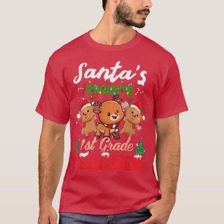 Eerste klas kerstkerstkerstkerstkerstman achterna t-shirt