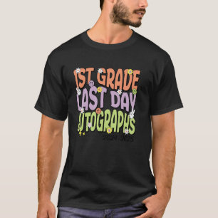 Eerste klas laatste dag handtekeningen leraren stu t-shirt