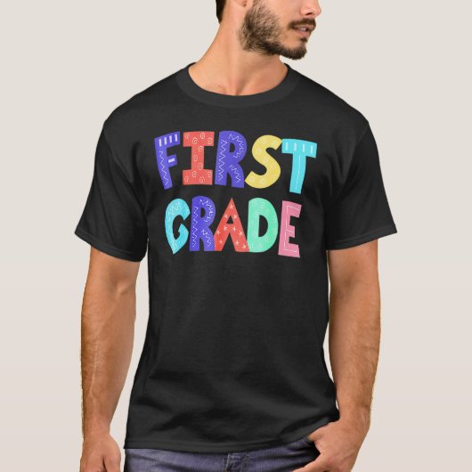 Eerste klas leraar 1e klas Squad Student Back T T-shirt (Voorkant)