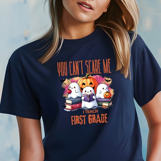 Eerste klas leraar Grappig Halloween Navy Blue T-shirt