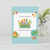 Eerste klas leraar Happy First Day To School Bedankkaart (Staand voorkant)