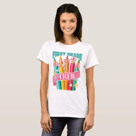 Eerste klas leraar Student Potloden Ontwerp T-shirt