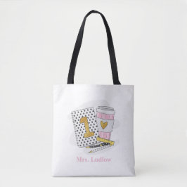 Eerste klas leraar White Notitieboek School Tote Bag