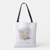 Eerste klas leraar White Notitieboek School Tote Bag (Achterkant)