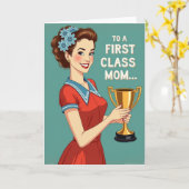 Eerste Klas Moeder Award Kaart (Gele Bloem)