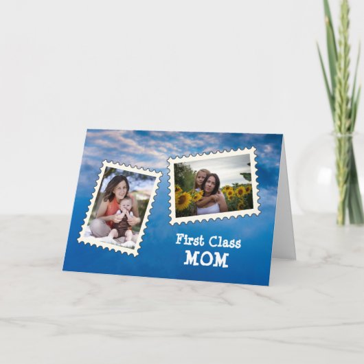 Eerste klas MOM Beste moeder ooit 2 aangepaste fot Kaart (Voorkant)