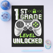 Eerste klas niveau ontgrendeld gamer eerste school flyer (Enkel)