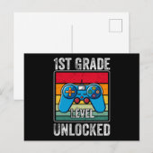 Eerste klas niveau ontgrendeld videospel student c briefkaart (Voorkant / Achterkant)