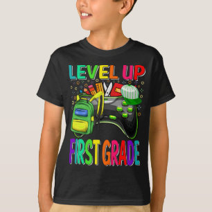 Eerste klas niveau terug naar school ontgrendeld t-shirt