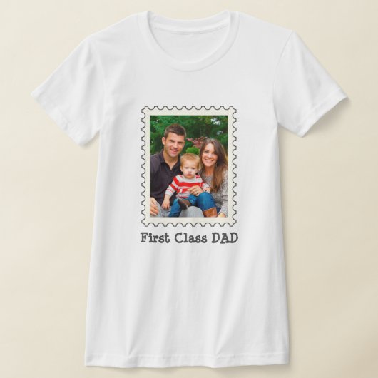 Eerste klas Pap Beste pap ooit aangepaste foto T-shirt (Laagn)