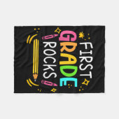 Eerste klas rockt 1e klas kind eerste schooldag fleece deken (Voorkant (Horizontaal))