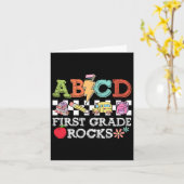 Eerste klas rotsen potlood bliksem leraren rock g kaart (Gele Bloem)