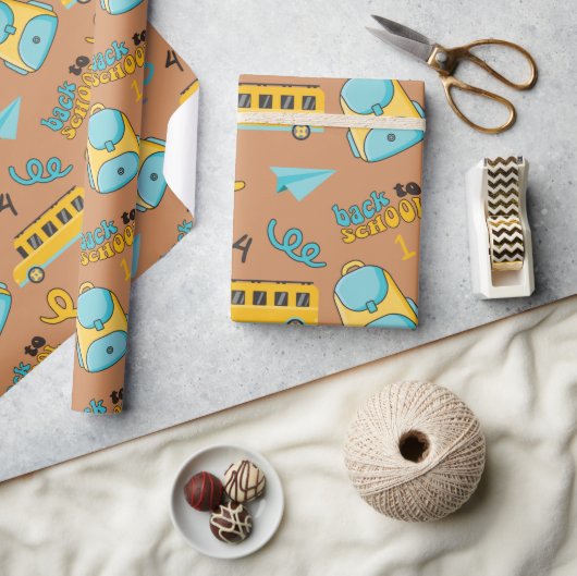 Eerste klas school naadloos inpakpapier (Crafts)