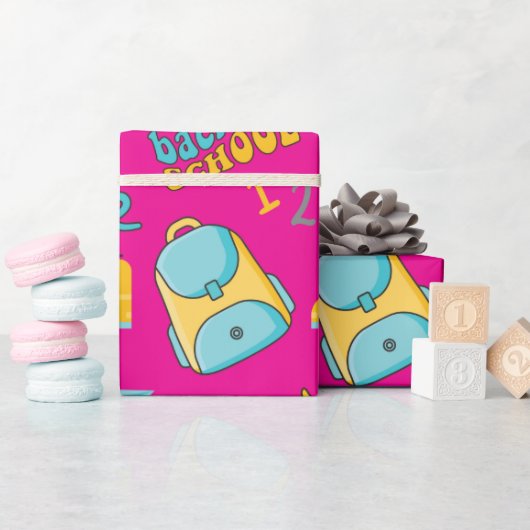 Eerste klas school naadloos inpakpapier (Baby Shower)