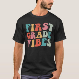 Eerste klas sfeer retro groovy leraar leerling gif t-shirt