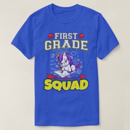 Eerste klas Squad Funny basisschool T-shirt (Design voorkant)