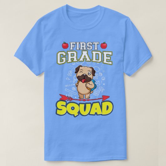 Eerste klas Squad Funny basisschool T-shirt (Design voorkant)